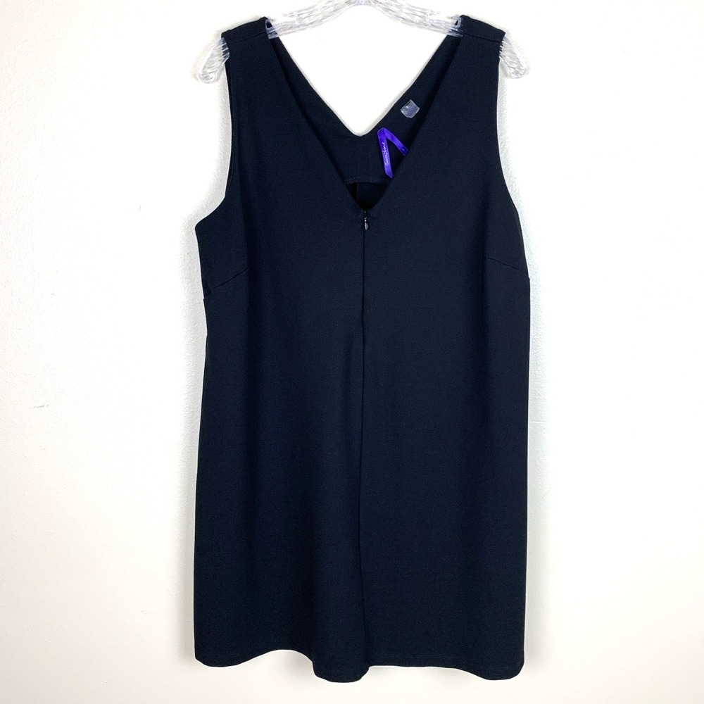 Seraphine Dress Ponte Knit Black Front Zip Size L Maternity Nursing Stretch